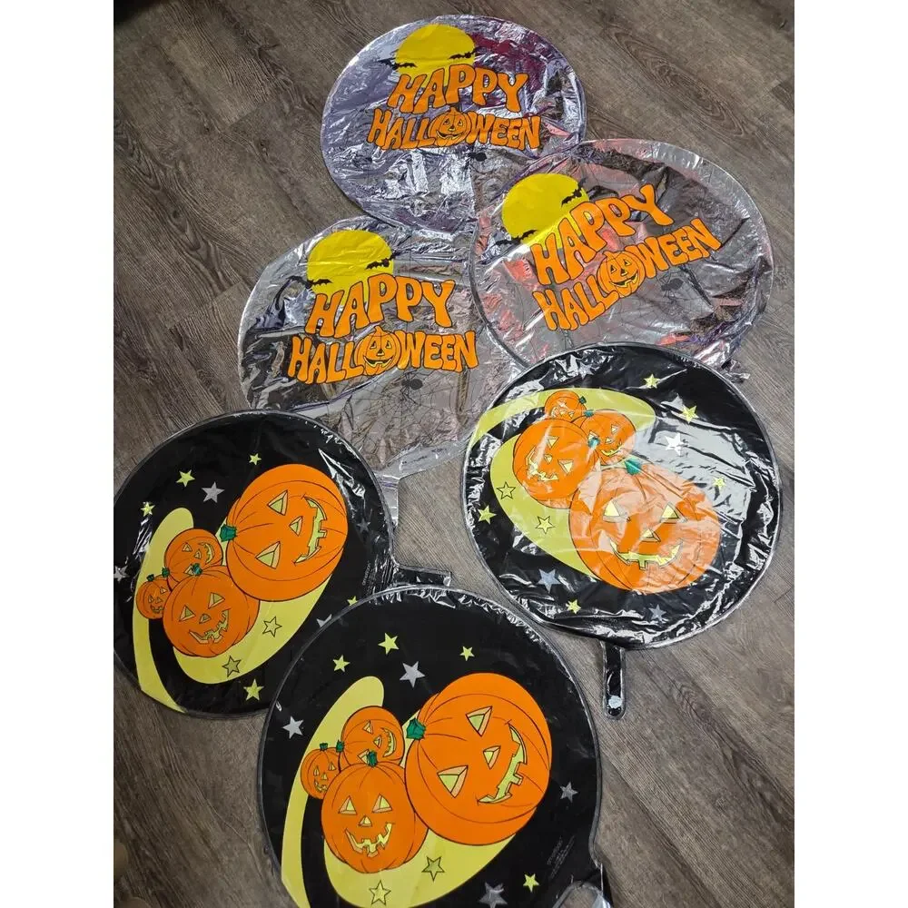 Happy Halloween Spooky Vintage Mylar Balloons From 1980s Lot of 6
